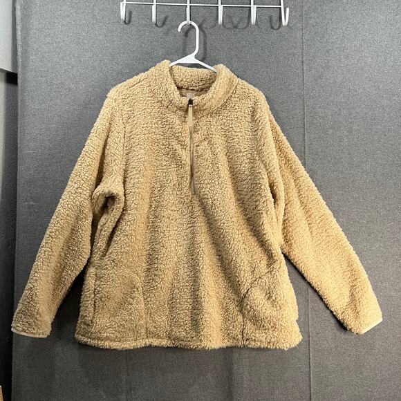 zuda Sherpa Half-Zip Jacket x Oatmilk Size Large - Picture 1 of 9